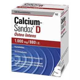 CALCIUM SANDOZ D Osteo intens žuvacie tablety, 120 kapsúl