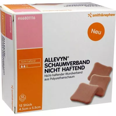 Penový obväz Allevyn 4,5x5,5 cm nelepivý, 12 kusov Penový obväz Allevyn 4,5x5,5 cm nelepivý, 12 kusov