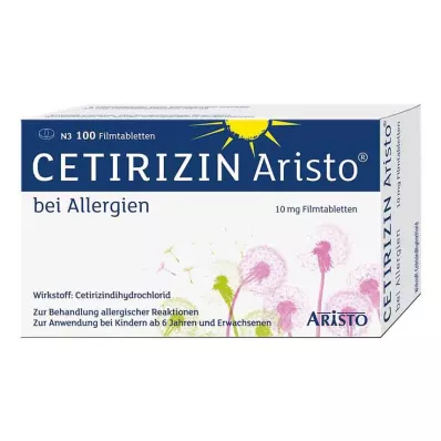 Cetirizine Aristo na alergie 10 mg filmom obalené tablety, 100 ks Cetirizine Aristo na alergie 10 mg filmom obalené tablety, 100 ks