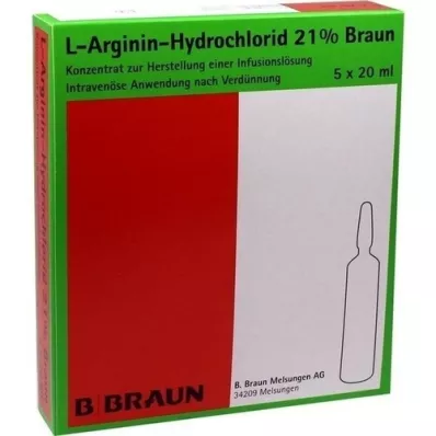 L-ARGININ-HYDROCHLORID 21% elek. konc. inf. l., 5X20 ml