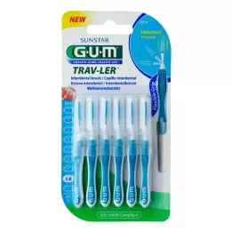 GUM TRAV-LER 1,6 mm jedľovo modré medzizubné + 6 čiapočiek, 6 ks