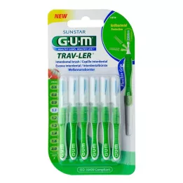GUM TRAV-LER 1,1 mm zelená jedľová medzizubná + 6 čiapočiek, 6 ks