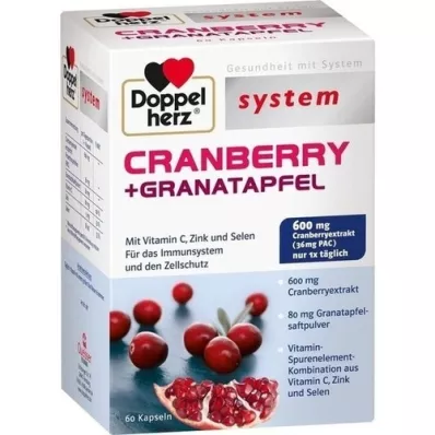 DOPPELHERZ Cranberry+Pomegranate system capsules, 60 kapsúl