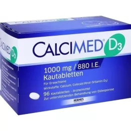 CALCIMED D3 1000 mg/880 I.U. žuvacie tablety, 96 ks