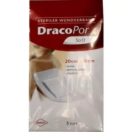 DRACOPOR Obväz na rany 10x20 cm sterilný, 5 ks