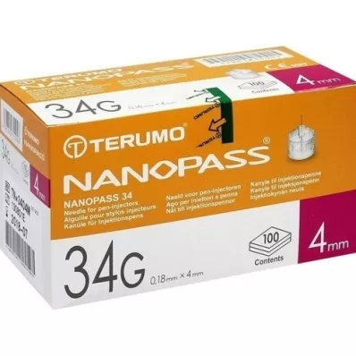 TERUMO NANOPASS 34 Ihla do pera 34 G 0,18x4 mm, 100 ks