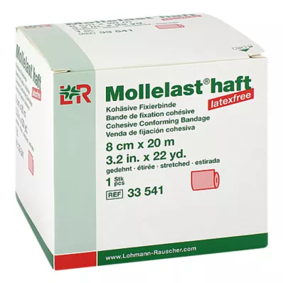 Mollelast lepidlo bez latexu 8cmx20m natiahnuté červené, 1 kus Mollelast lepidlo bez latexu 8cmx20m natiahnuté červené, 1 kus