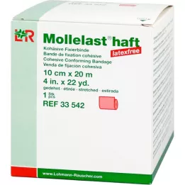 MOLLELAST samolepiace obväzy bez latexu 10 cmx20 m červené, 1 ks