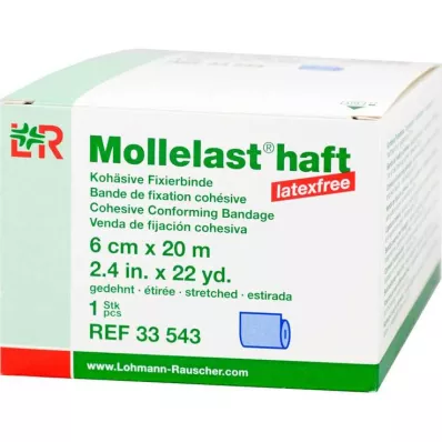 Mollelast lepidlo bez latexu 6cmx20m natiahnuté modré, 1 ks