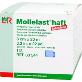 MOLLELAST samolepiace obväzy bez latexu 8 cmx20 m modré, 1 ks