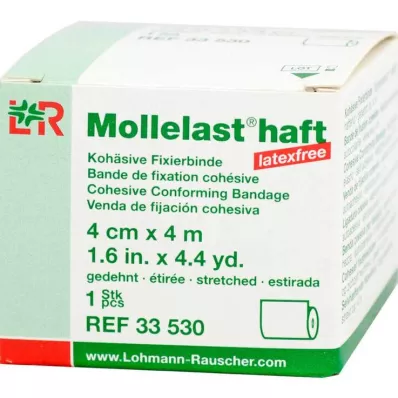 MOLLELAST samolepiace obväzy bez latexu 4 cmx4 m biele, 1 ks