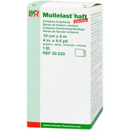MOLLELAST samolepiace obväzy bez latexu 10 cmx4 m biele, 1 ks