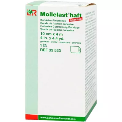 MOLLELAST samolepiace obväzy bez latexu 10 cmx4 m biele, 1 ks