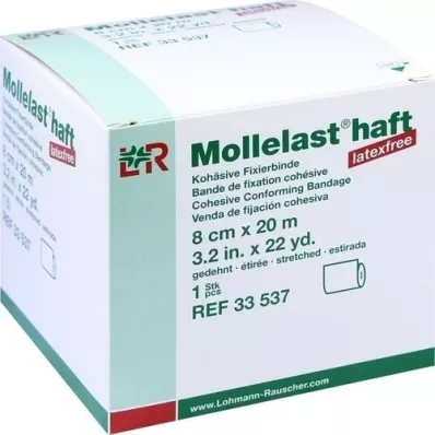 MOLLELAST samolepiace obväzy bez latexu 8 cmx20 m biele, 1 ks