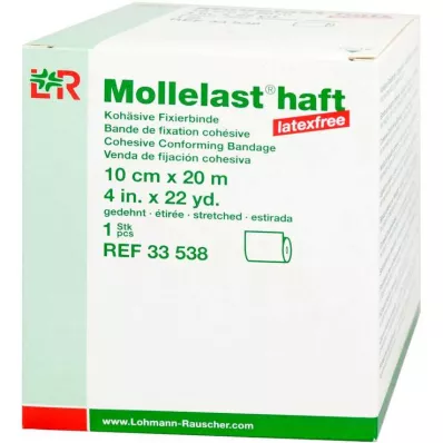 MOLLELAST samolepiace obväzy bez latexu 10 cmx20 m biele, 1 ks