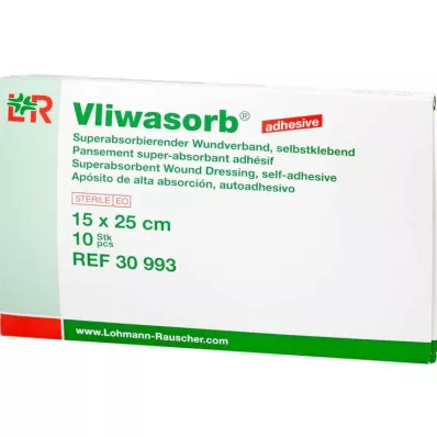 Lepiaci superabsorpčný obklad Vliwasorb vysoká savosť 15x25 cm, 10 kusov Lepiaci superabsorpčný obklad Vliwasorb vysoká savosť 15x25 cm, 10 kusov