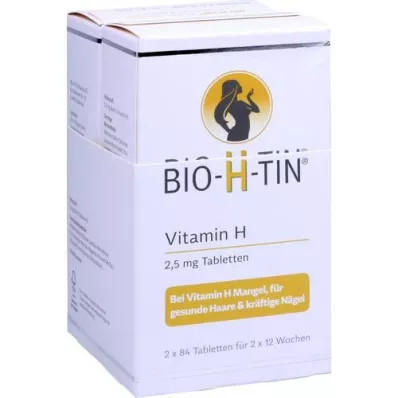 BIO-H-TIN Vitamín H 2,5 mg na 2x12 týždňov tablety, 2X84 ks