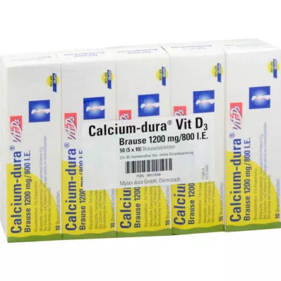 Calcium Dura Vit D3 šumivý 1200 mg / 800 IU, 50 ks