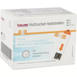 BEURER GL44/GL50 Testovacie prúžky na glukózu v krvi, 100 ks