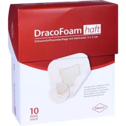 DRACOFOAM Lepiaci penový obväz na rany 5x5 cm, 10 ks