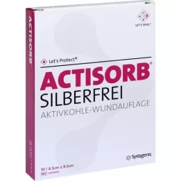 ACTISORB SILBERFREI Aktívne uhlie 6,5x9,5 cm, 10 ks