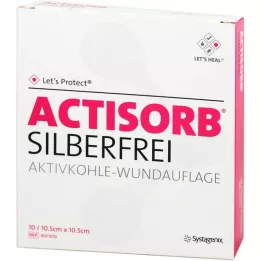 ACTISORB SILBERFREI Aktívne uhlie 10,5x10,5 cm, 10 ks