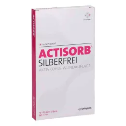 ACTISORB SILBERFREI Aktívne uhlie 10,5x19 cm, 10 ks