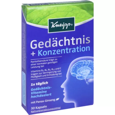 KNEIPP Memory+Concentration Capsules, 30 kapsúl