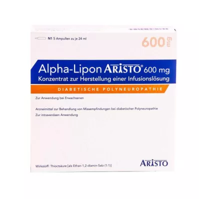 Alpha Lipon Aristo 600 mg koncentrát na infúzny roztok, 5 x 24 ml