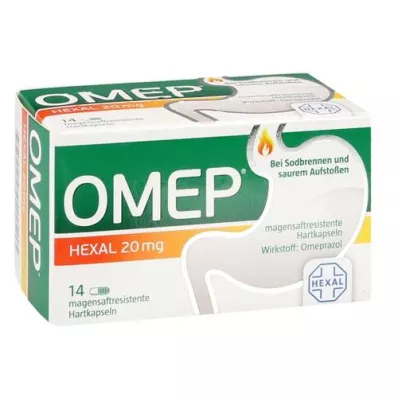 OMEP HEXAL 20 mg gastrorezistentné tvrdé kapsuly, 14 ks