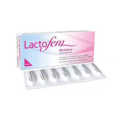 Lactofem vaginálne čapíky s kyselinou mliečnou, 14 ks