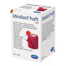 IDEALAST-farebný obväz 8 cmx4 m červený, 1 ks