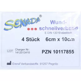 SENADA Obväz na rany 6x10 cm, 4 ks