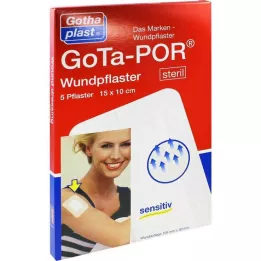 GOTA-POR Náplasti na rany sterilné 100x150 mm, 5 ks