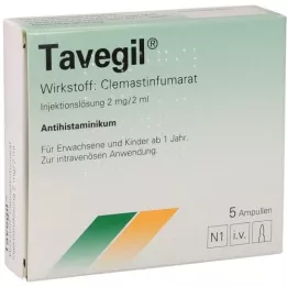 TAVEGIL Injekčný roztok 2 mg/2 ml ampulky, 5X2 ml