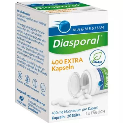 MAGNESIUM DIASPORAL 400 Extra kapsúl, 20 kapsúl