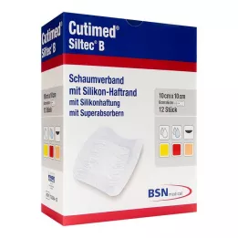 CUTIMED Siltec B penový obväz 10x10 cm s lepidlom, 12 ks