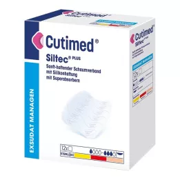 CUTIMED Siltec Plus penový obväz 5x6 cm lepidlo, 12 ks