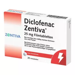 DICLOFENAC Zentiva 25 mg filmom obalené tablety, 20 kusov