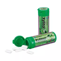 MIRADENT Xylitol žuvačky na starostlivosť o zuby Apple Kids, 30 g