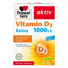 DOPPELHERZ Vitamín D3 1000 I.U. EXTRA Tablety, 45 ks