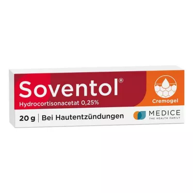 Soventol hydrokortizón acetát 0,25% Cremogel na zápaly kože, 20 g