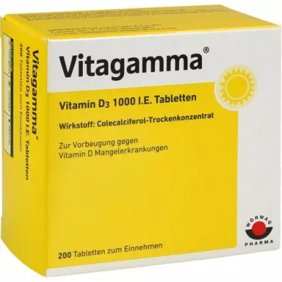 VITAGAMMA Vitamín D3 1 000 I.U. tablety, 200 kapsúl