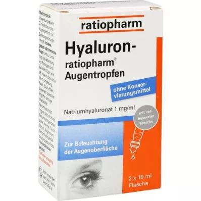 HYALURON-RATIOPHARM Očné kvapky, 2X10 ml