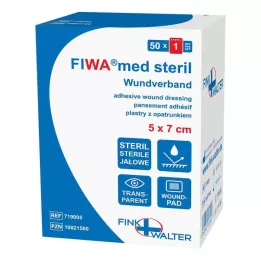 WUNDVERBAND sterilné 5x7 cm priehľadné, 50 ks