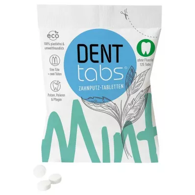 DENTTABS Tablety na zubnú kefku stévia-mäta bez fluoridu, 125 ks