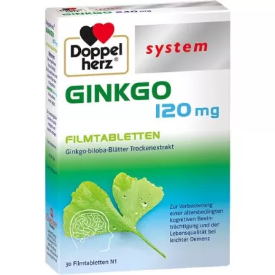 DOPPELHERZ Ginkgo 120 mg systémové filmom obalené tablety, 30 ks