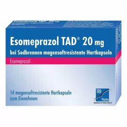 ESOMEPRAZOL TAD 20 mg na pálenie záhy msr.tvrdé kapsuly, 14 ks