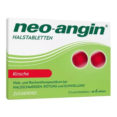neo-angin pastilky do krku čerešňové bez cukru, 12 ks