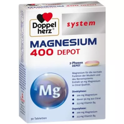 DOPPELHERZ Magnézium 400 Depot systémové tablety, 30 kapsúl